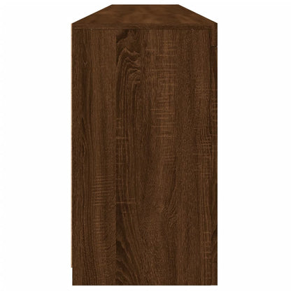 Skjenk Brun Eik med LED-lys 202x37x67 cm
