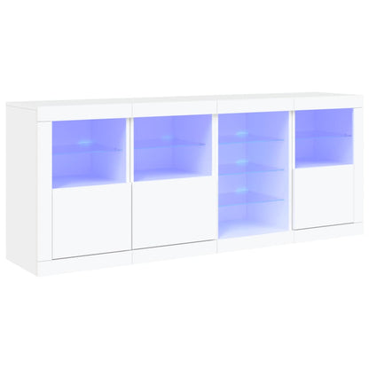 Skjenk Hvit med LED-lys 164x37x67 cm