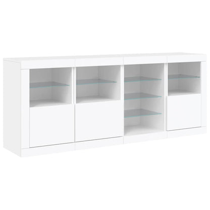 Skjenk Hvit med LED-lys 164x37x67 cm