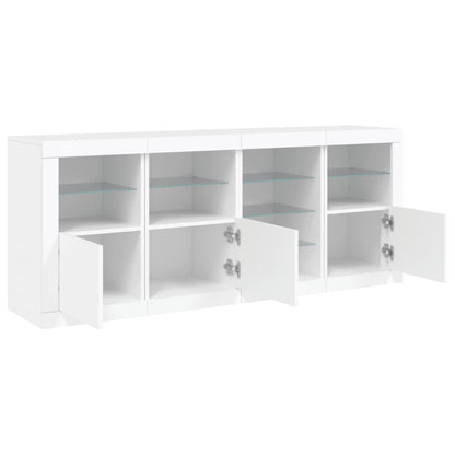 Skjenk Hvit med LED-lys 164x37x67 cm