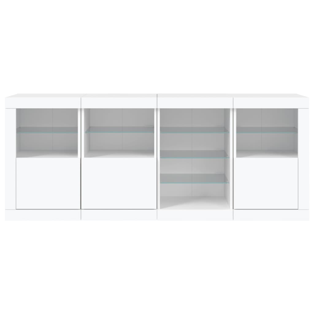 Skjenk Hvit med LED-lys 164x37x67 cm