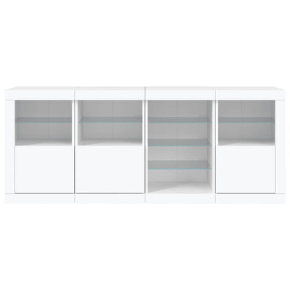 Skjenk Hvit med LED-lys 164x37x67 cm