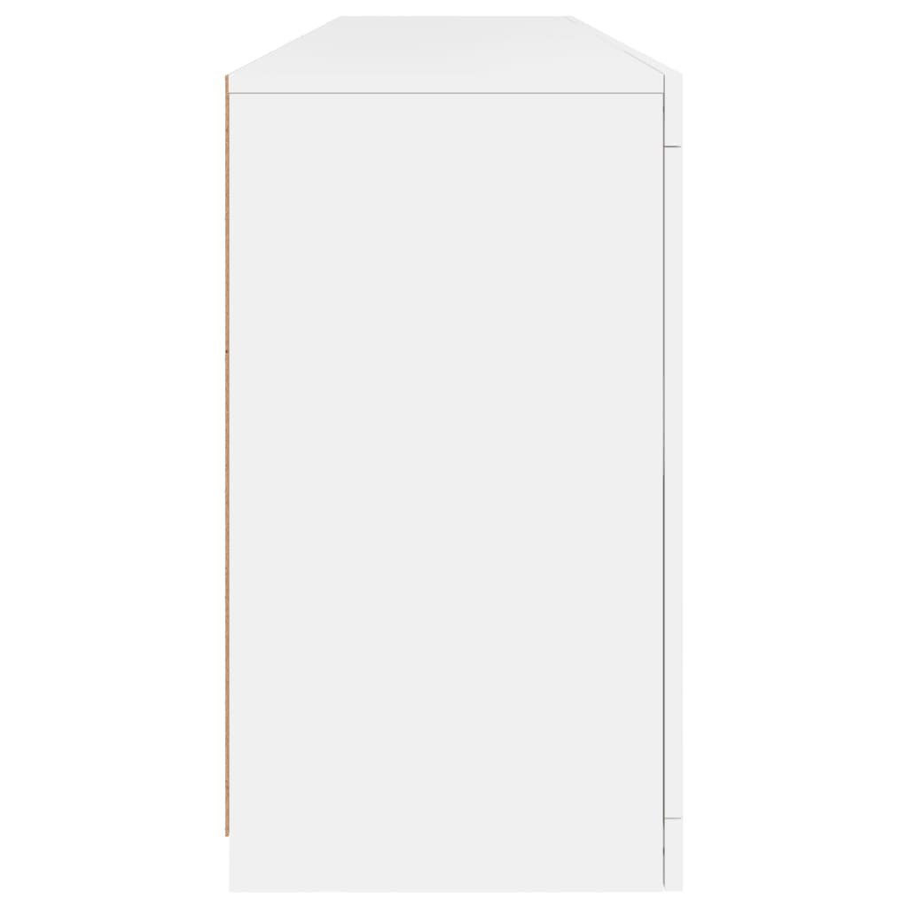Skjenk Hvit med LED-lys 164x37x67 cm