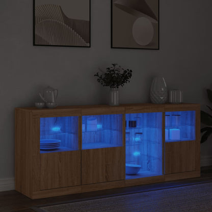 Skjenk Sonoma Eik med LED-lys 164x37x67 cm