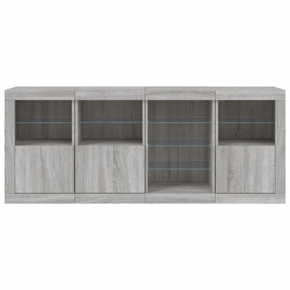 Skjenk Sonoma Grå med LED-lys 164x37x67 cm