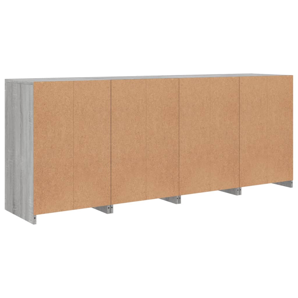 Skjenk Sonoma Grå med LED-lys 164x37x67 cm