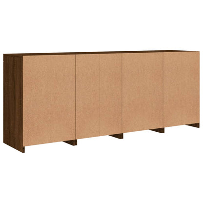 Skjenk Brun Eik med LED-lys 164x37x67 cm