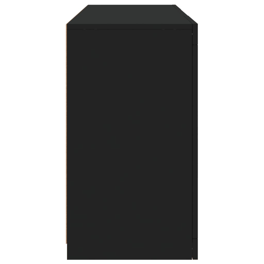 Skjenk Svart med LED-lys 123x37x67 cm