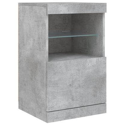 Skjenk Betonggrå med LED-lys 123x37x67 cm