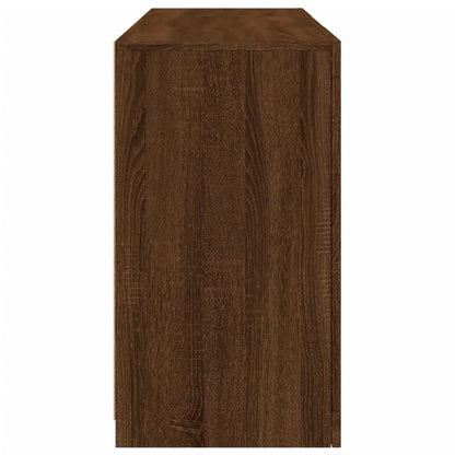 Skjenk Brun Eik med LED-lys 123x37x67 cm