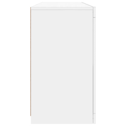 Skjenk Hvit med LED-lys 142,5x37x67 cm