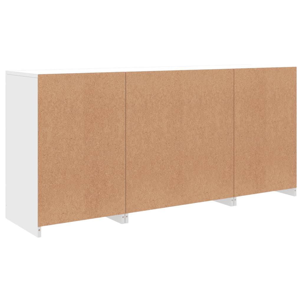 Skjenk Hvit med LED-lys 142,5x37x67 cm