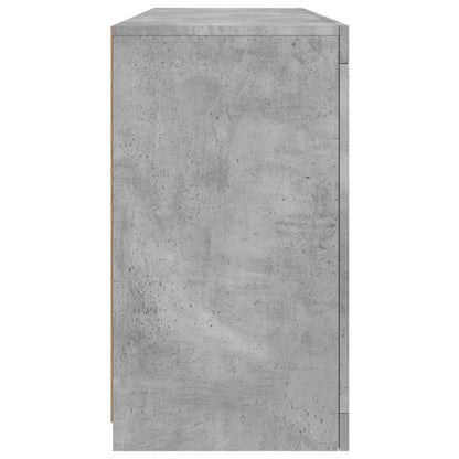 Skjenk Betonggrå med LED-lys 142,5x37x67 cm