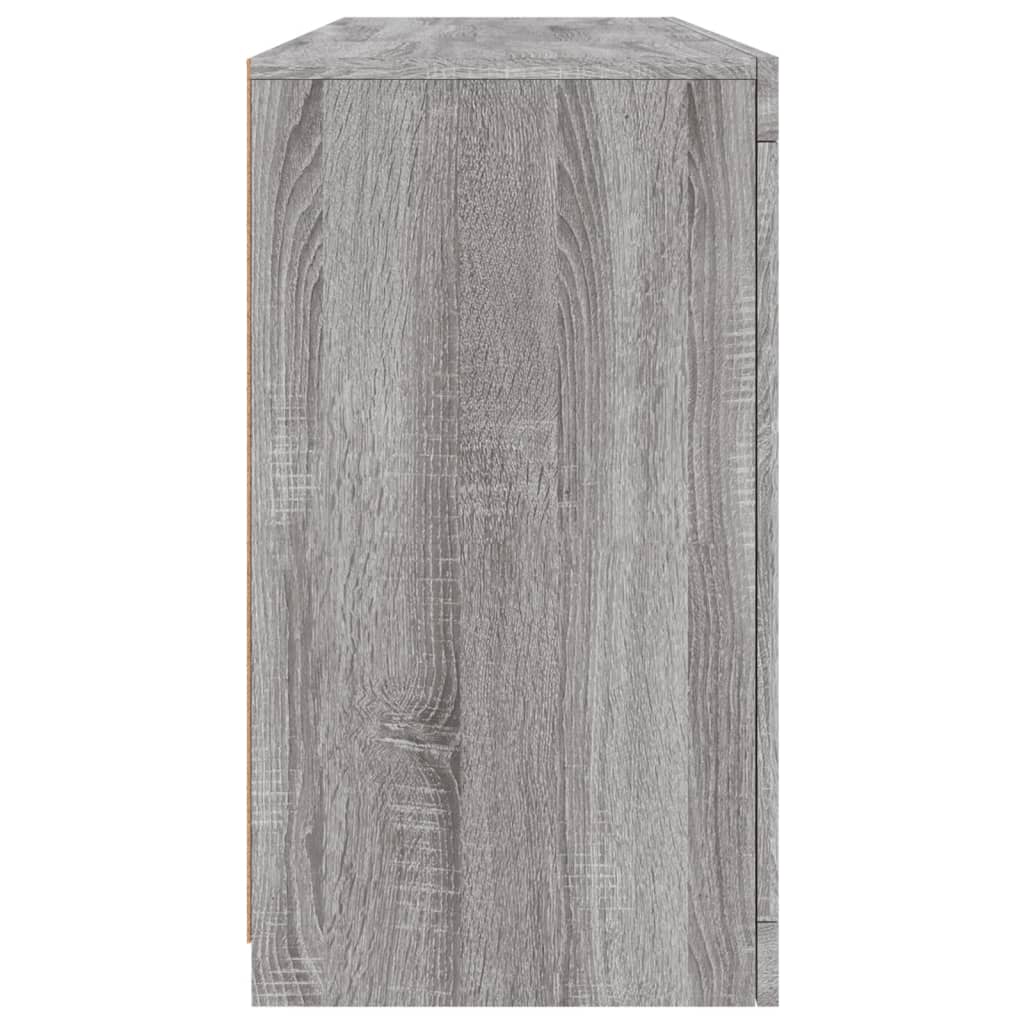 Skjenk Sonoma Grå med LED-lys 142,5x37x67 cm