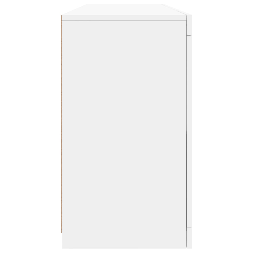 Skjenk Hvit med LED-lys 163x37x67 cm