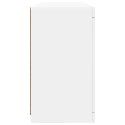 Skjenk Hvit med LED-lys 163x37x67 cm