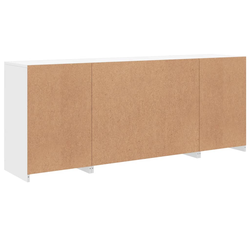 Skjenk Hvit med LED-lys 163x37x67 cm