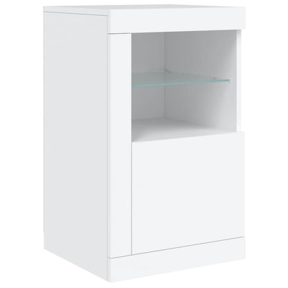 Skjenk Hvit med LED-lys 163x37x67 cm