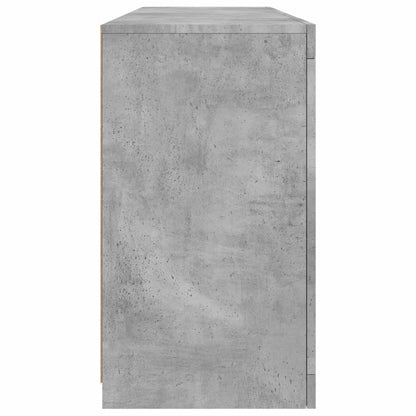 Skjenk Betonggrå med LED-lys 163x37x67 cm