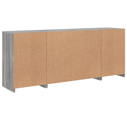 Skjenk Sonoma Grå med LED-lys 163x37x67 cm
