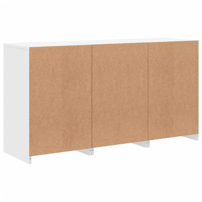 Skjenk Hvit med LED-lys 123x37x67 cm