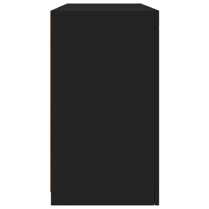 Skjenk Svart med LED-lys 123x37x67 cm
