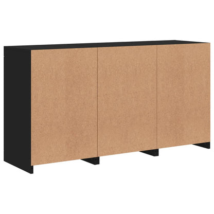 Skjenk Svart med LED-lys 123x37x67 cm