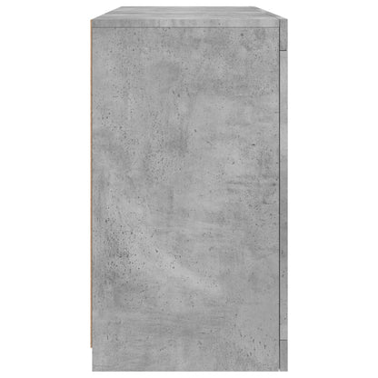Skjenk Betonggrå med LED-lys 123x37x67 cm