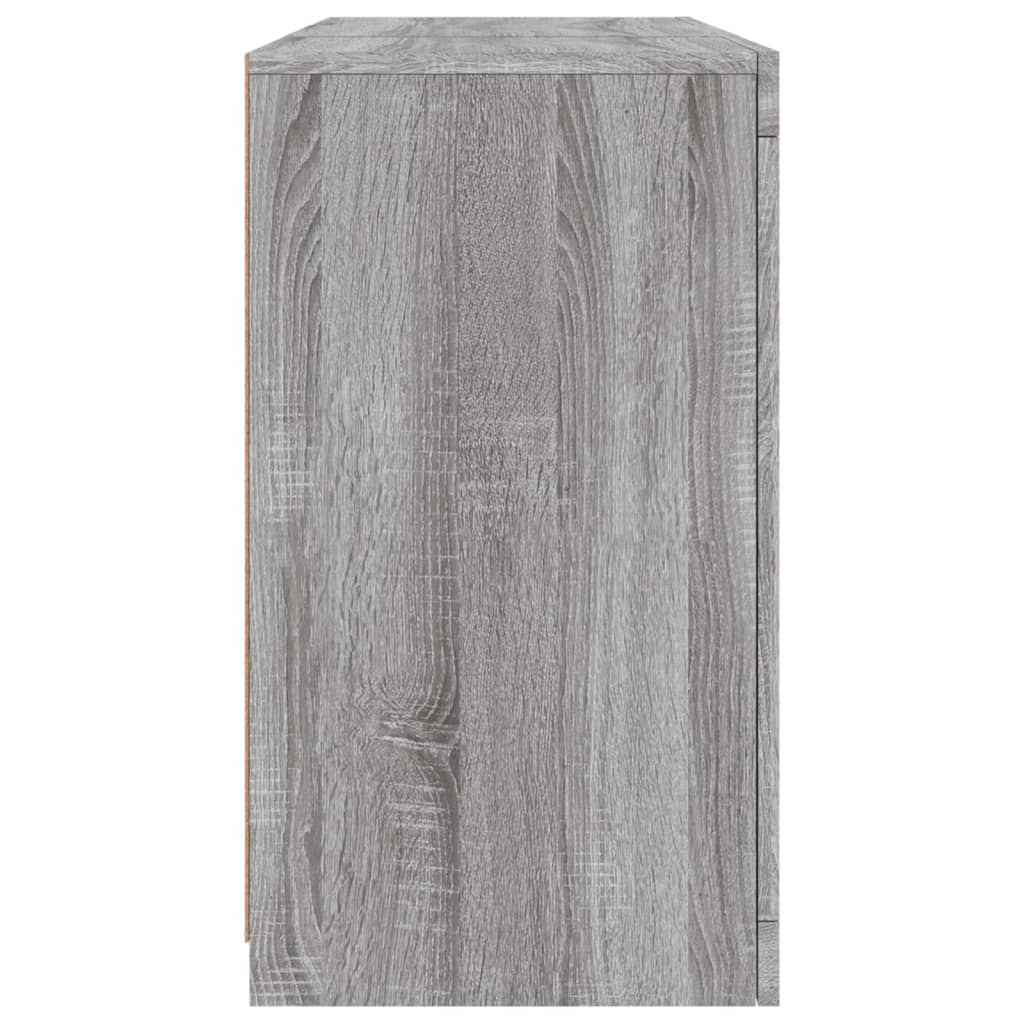 Skjenk Sonoma Grå med LED-lys 123x37x67 cm