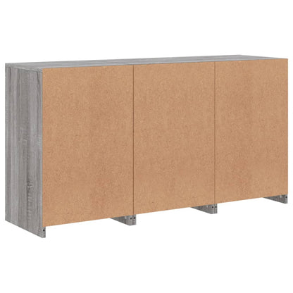 Skjenk Sonoma Grå med LED-lys 123x37x67 cm