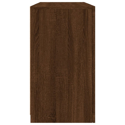 Skjenk Brun Eik med LED-lys 123x37x67 cm