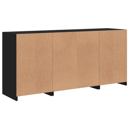 Skjenk Svart med LED-lys 142,5x37x67 cm