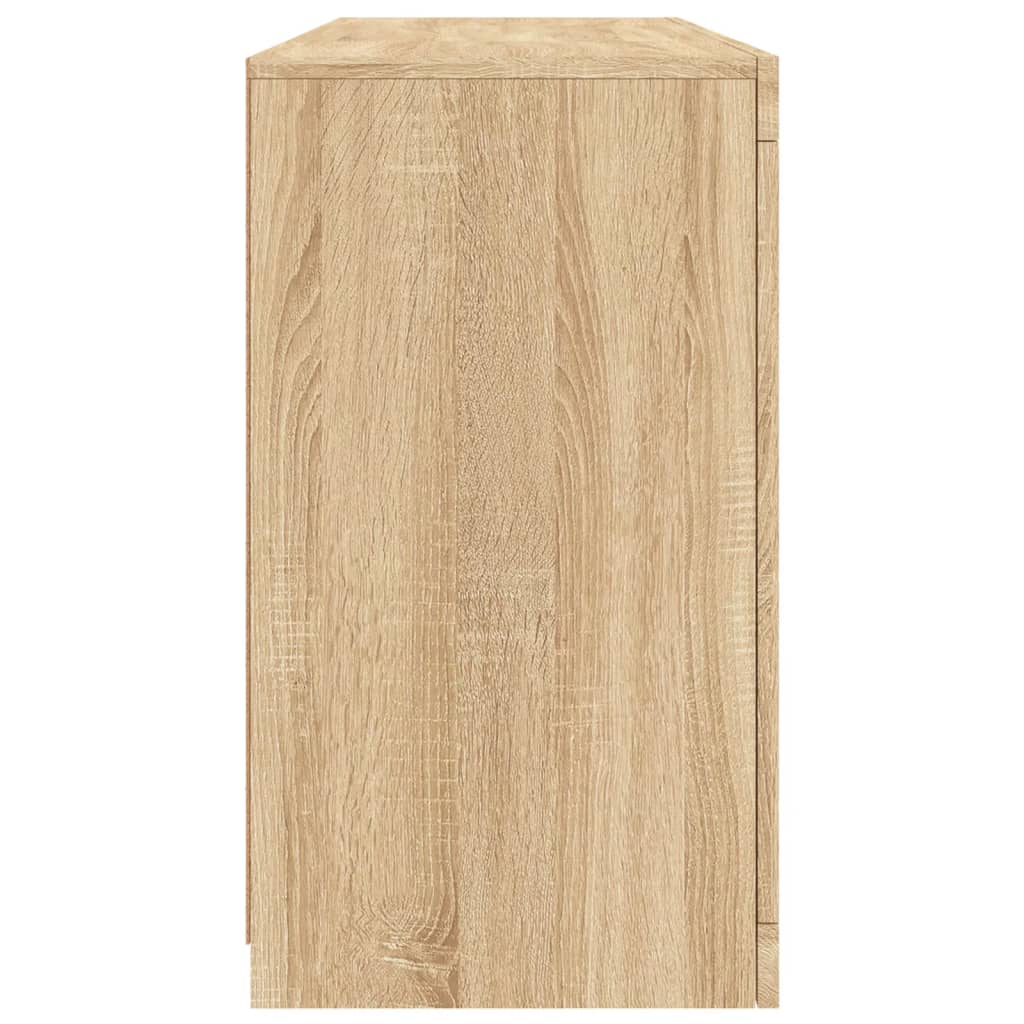 Skjenk Sonoma Eik med LED-lys 142,5x37x67 cm