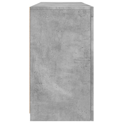 Skjenk Betonggrå med LED-lys 142,5x37x67 cm