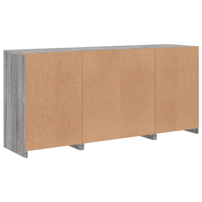Skjenk Sonoma Grå med LED-lys 142,5x37x67 cm