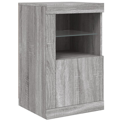 Skjenk Sonoma Grå med LED-lys 142,5x37x67 cm