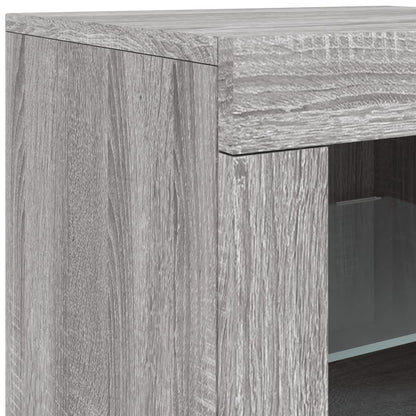 Skjenk Sonoma Grå med LED-lys 142,5x37x67 cm