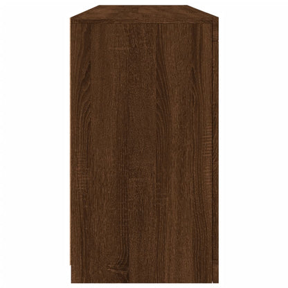 Skjenk Brun Eik med LED-lys 163x37x67 cm