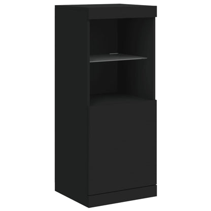 Skjenk Svart med LED-lys 162x37x100 cm