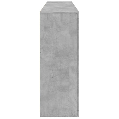 Skjenk Betonggrå med LED-lys 162x37x100 cm