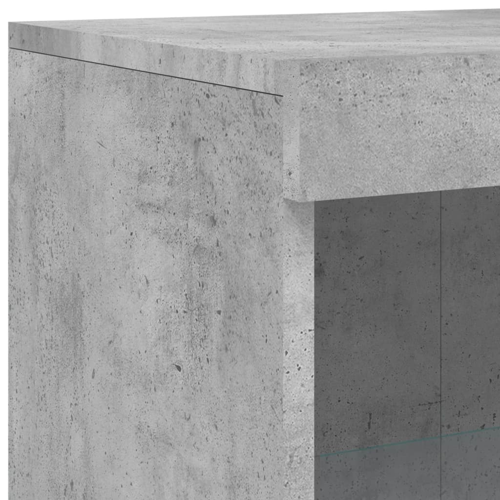 Skjenk Betonggrå med LED-lys 162x37x100 cm