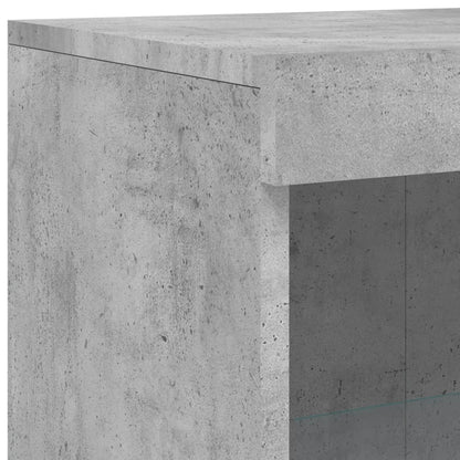 Skjenk Betonggrå med LED-lys 162x37x100 cm