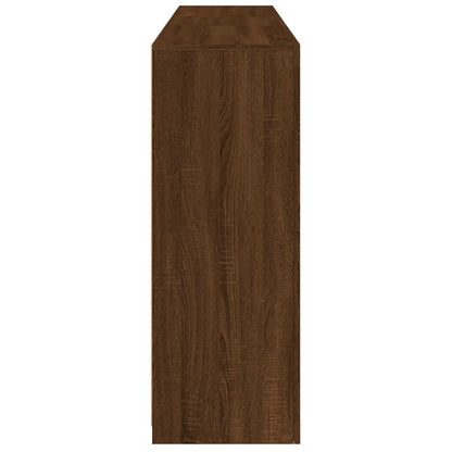 Skjenk Brun Eik med LED-lys 162x37x100 cm