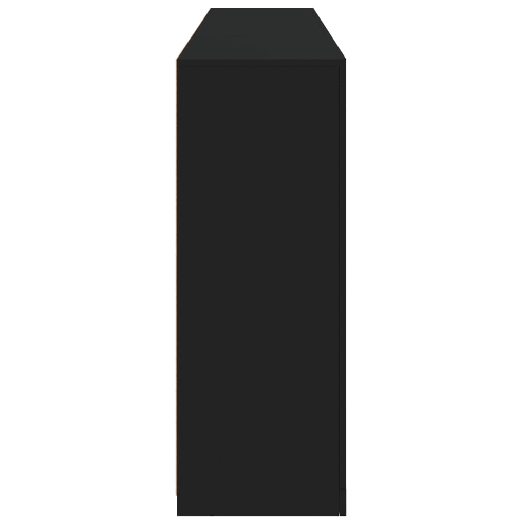 Skjenk Svart med LED-lys 181,5x37x100 cm
