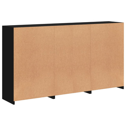 Skjenk Svart med LED-lys 181,5x37x100 cm