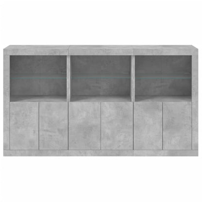 Skjenk Betonggrå med LED-lys 181,5x37x100 cm