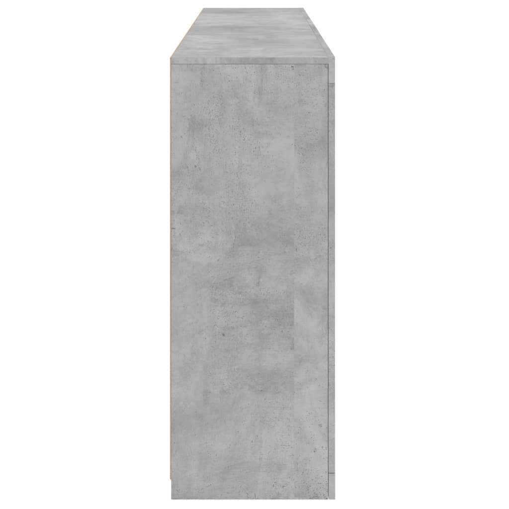 Skjenk Betonggrå med LED-lys 181,5x37x100 cm