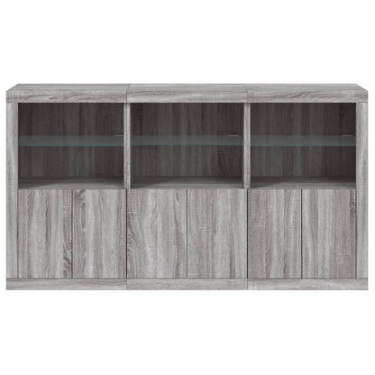 Skjenk Sonoma Grå med LED-lys 181,5x37x100 cm