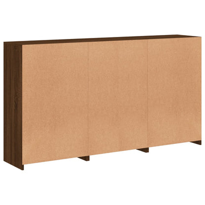 Skjenk Brun Eik med LED-lys 181,5x37x100 cm