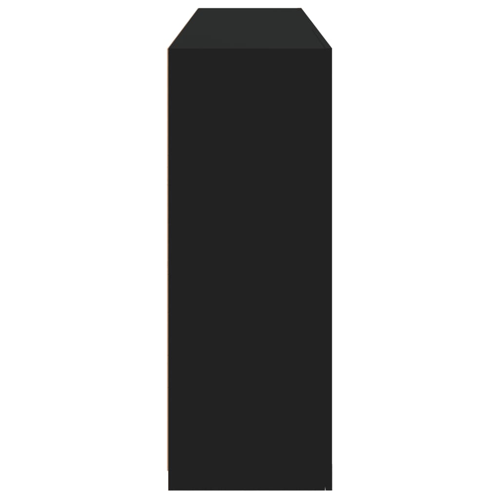 Skjenk Svart med LED-lys 162x37x100 cm